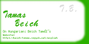 tamas beich business card